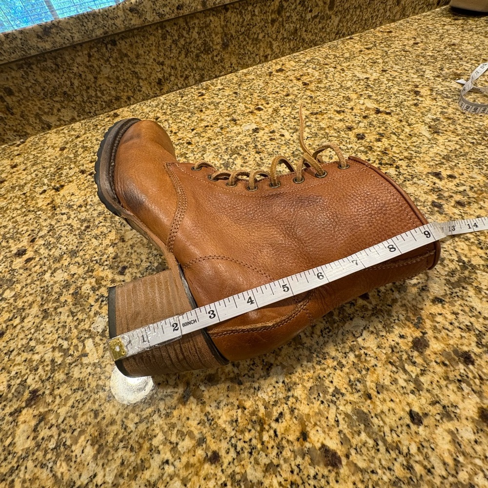 FREEBIRD Cavalier Tan Leather Side Zip Lace Up Boots Sz 10 Block Heels - Picture 9 of 9